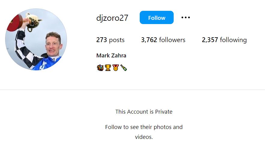 Mark Zahra's Instagram account
