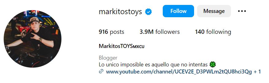 Markitos Toys' Instagram account