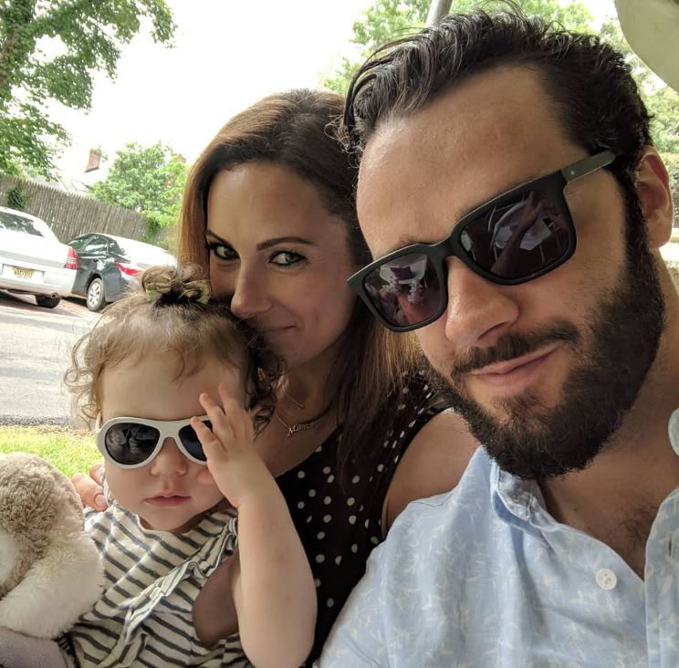 Patrick Brown with his wife and daughter