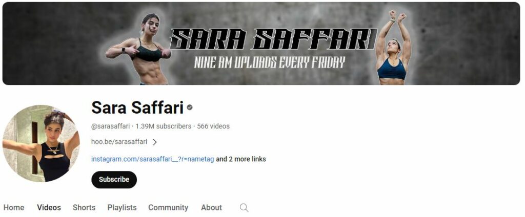 Sara Saffari's Youtube channel