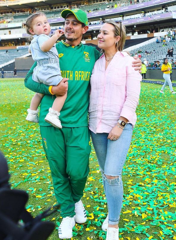 Sasha Hurly with her husband Quinton de Kock and Kiara De Kock