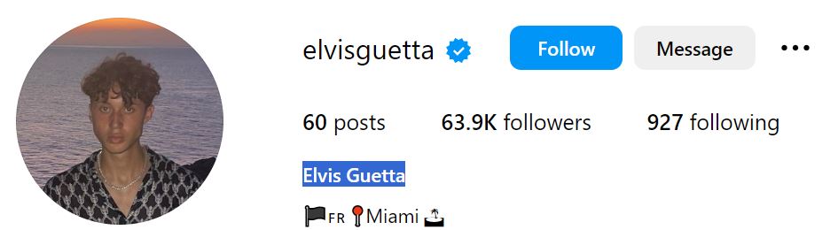 Tim Guetta's Instagram account