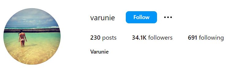 Varunie Vongsvirates's Instagram account