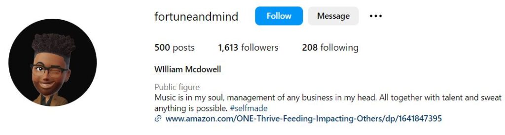 William McDowell's Instagram account