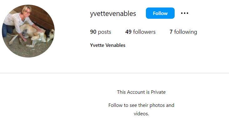 Yvette Venables' Instagram account