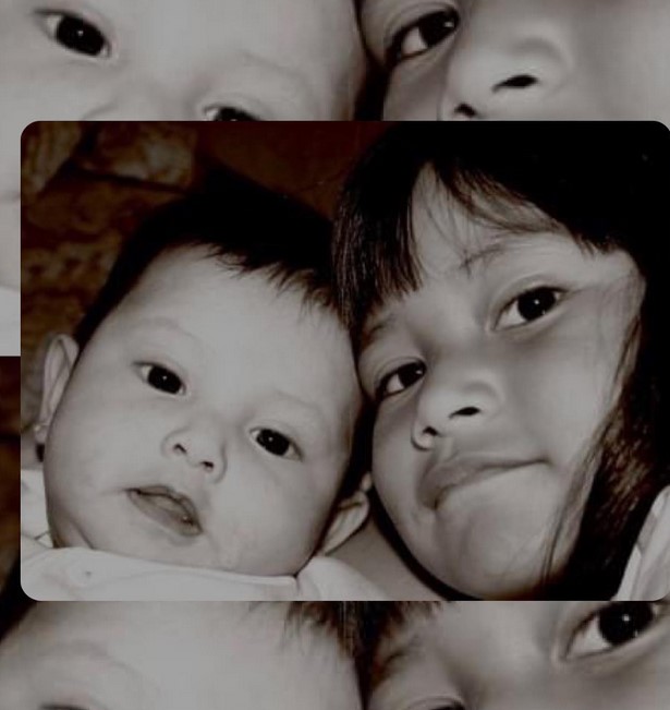 Basmalah Gralind with her sister during her childhood days