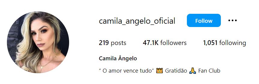 Camila Angelo's Instagram account
