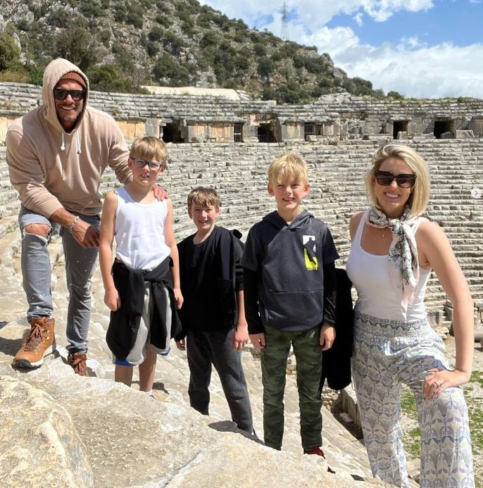 Catherine with her husband and kids