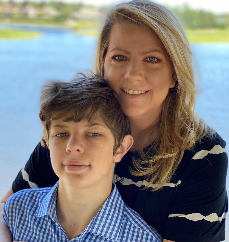 Charlie with his mother