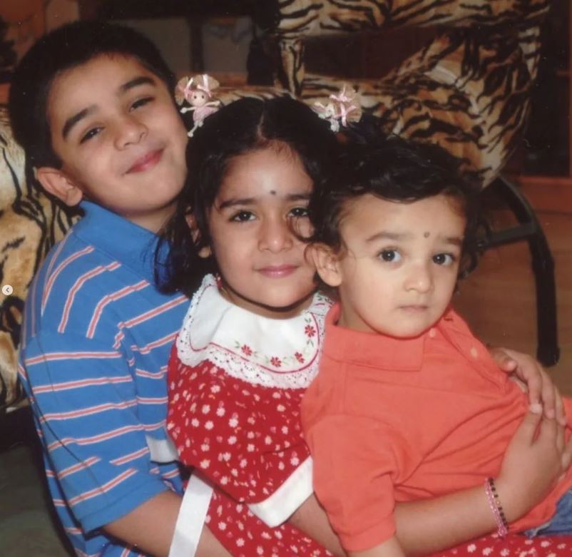 Childhood photo of Maharaja Lakshraj Prakash Singh with his siblings