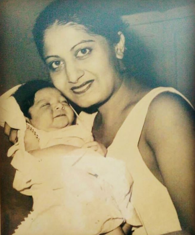 Childhood photo of Monaz Mevawala with her mother