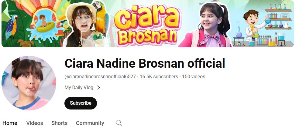 Ciara Brosnan's Youtube channel