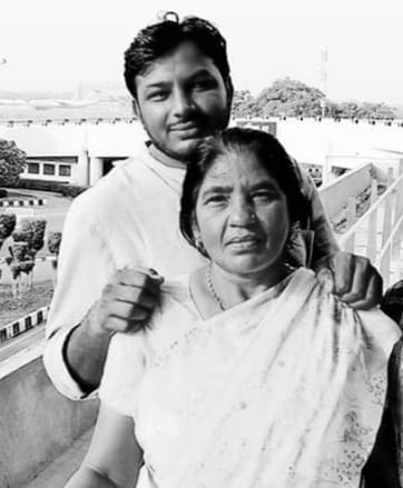 Dr Laxman Yadav with his mother