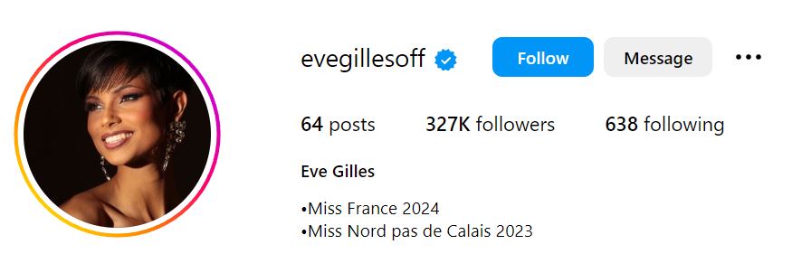 Eve Gilles' Instagram account