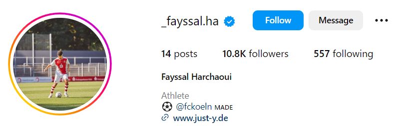 Fayssal Harchaoui's Instagram account