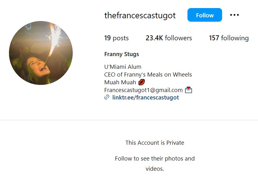 Francesca Stugot's Instagram account