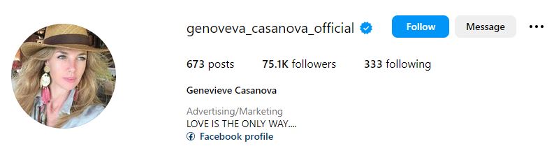 Genoveva Casanova's Instagram account