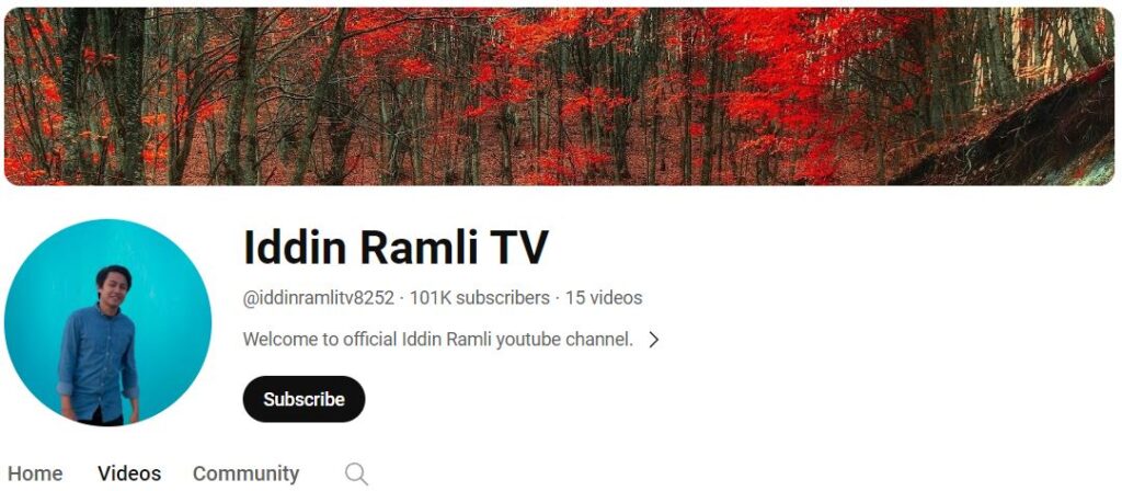 Iddin Ramli's Youtube channel