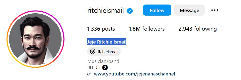 Jeje Govinda's Instagram account