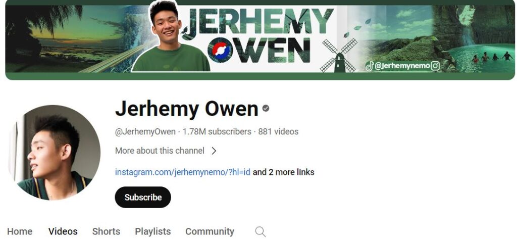 Jerhemy Owen's Youtube channel