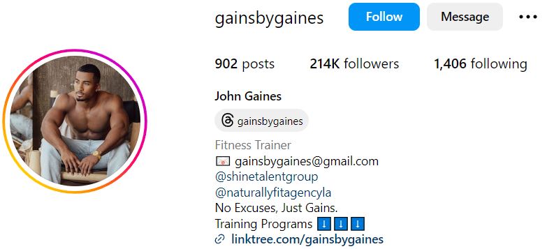 John Gaines' Instagram account