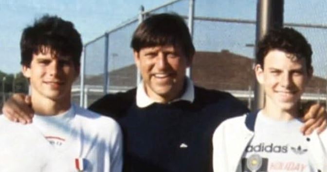 Jose Menendez with his sons