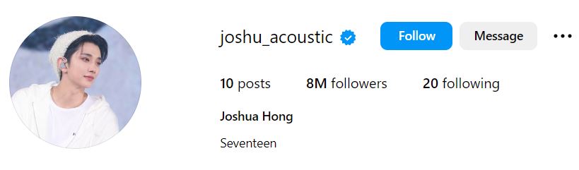 Joshua Hong's Instagram account