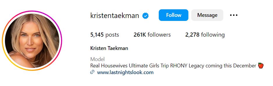 Kristen Taekman's Instagram account