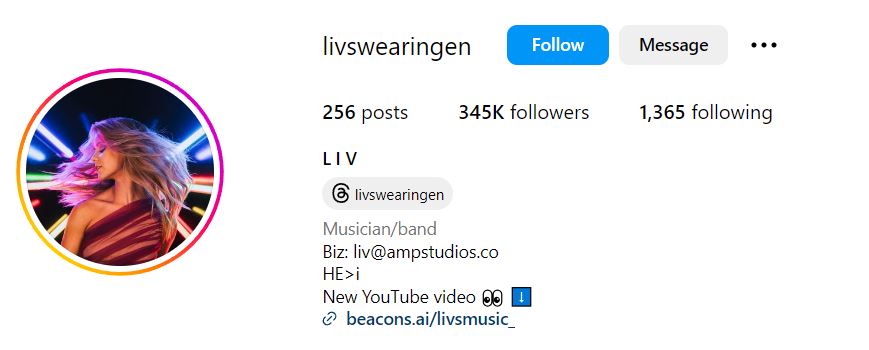 Liv Swearingen's Instagram account