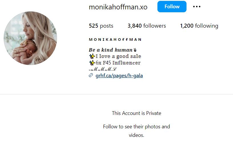 Monika Caryk's Instagram account