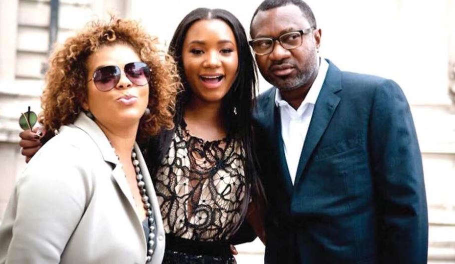 Nana Otedola and Femi Otedola with their daughter