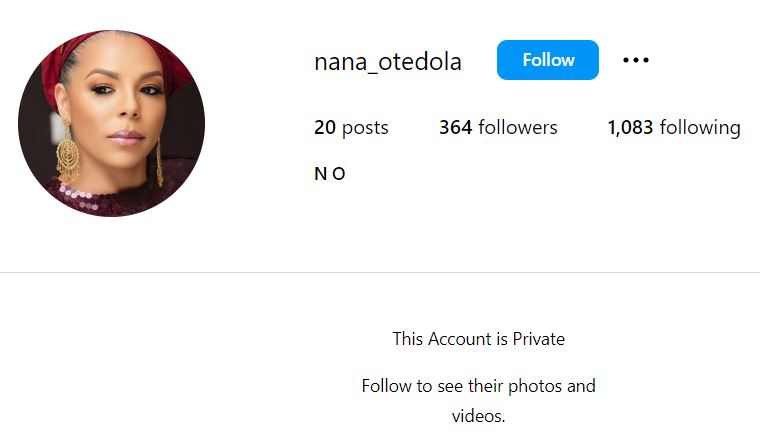 Nana Otedola's Instagram account