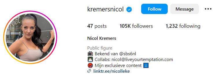 Nicol Kremers's Instagram account
