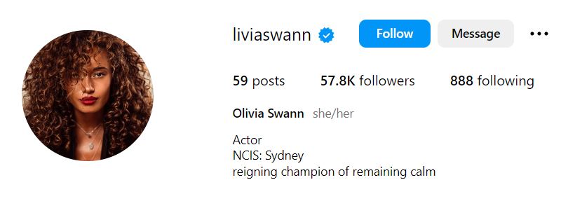Olivia Swann's Instagram account