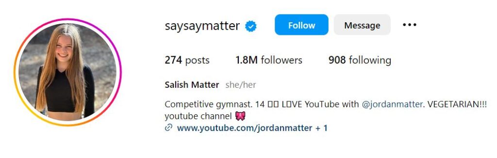 Salish Matter's Instagram account