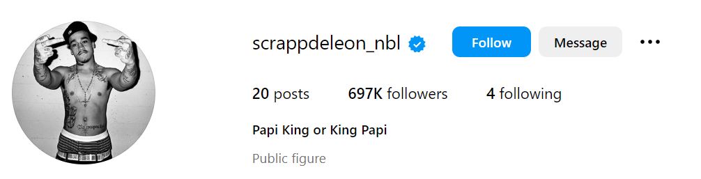 Scrapp Deleon's Instagram account