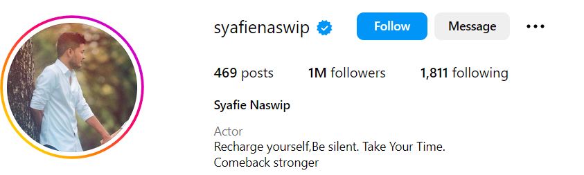 Syafie Naswip's Instagram account