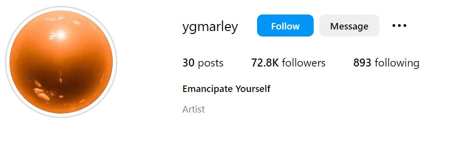 YG Marley's Instagram account