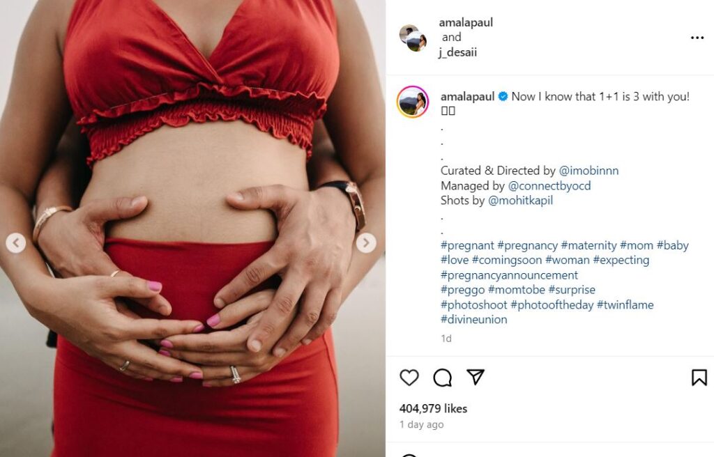 Amala Paul's announced pregnancy