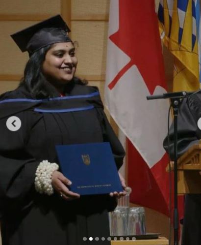 Bhagya Suresh during her graduation