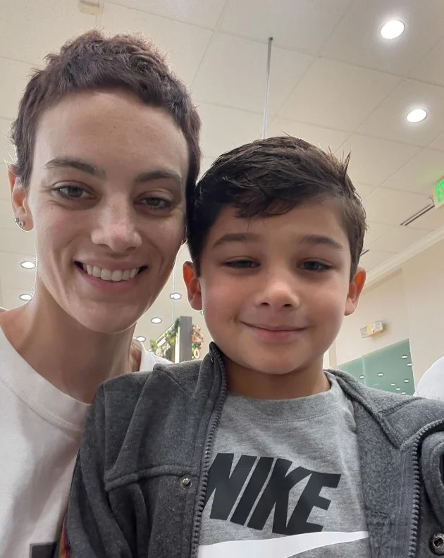 Cat Janice with her son Loren