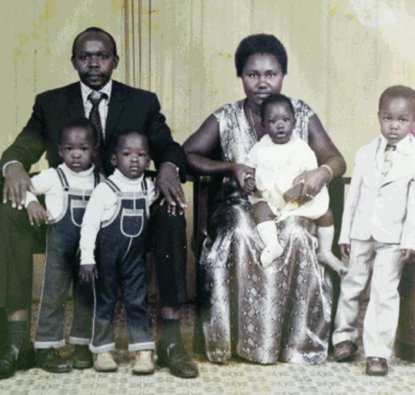 Cecilia Ogwal with her husband and kids