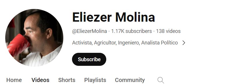 Eliezer Molina's Youtube channel