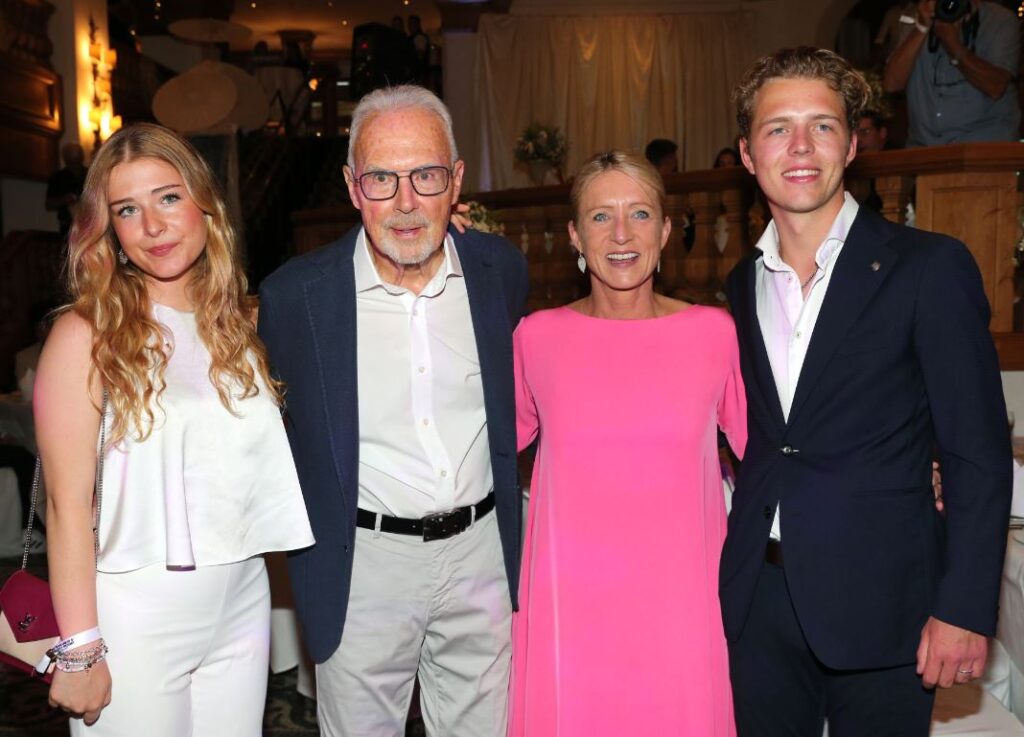 Heidi Beckenbauer with her husband and kids