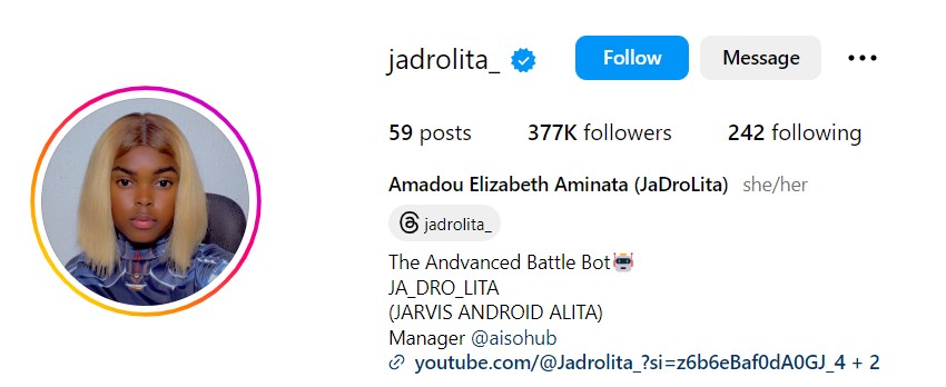 JaDroLita's Instagram account