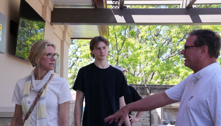 Johnny Furphy with his parents