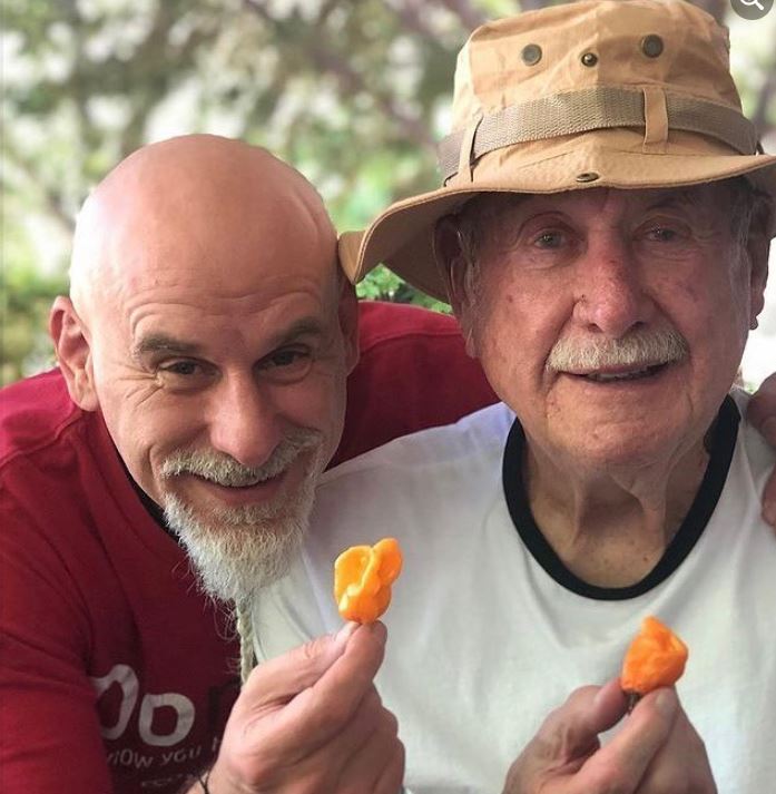 Johnny Scoville with his father