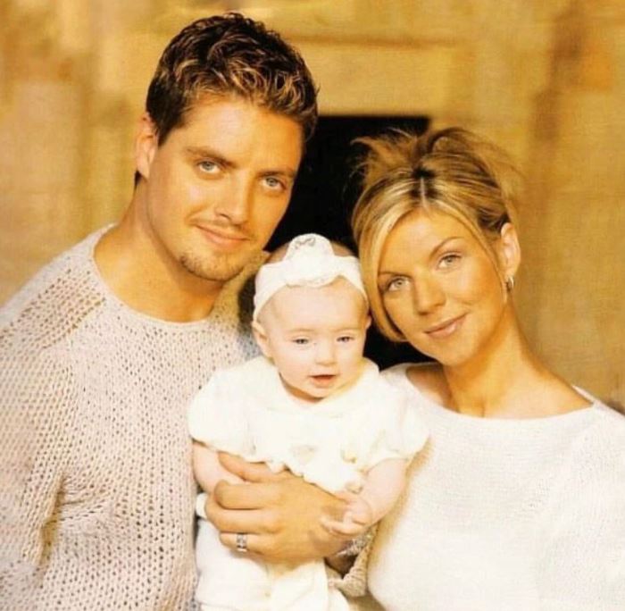 Lisa Smith and Keith Duffy with their child