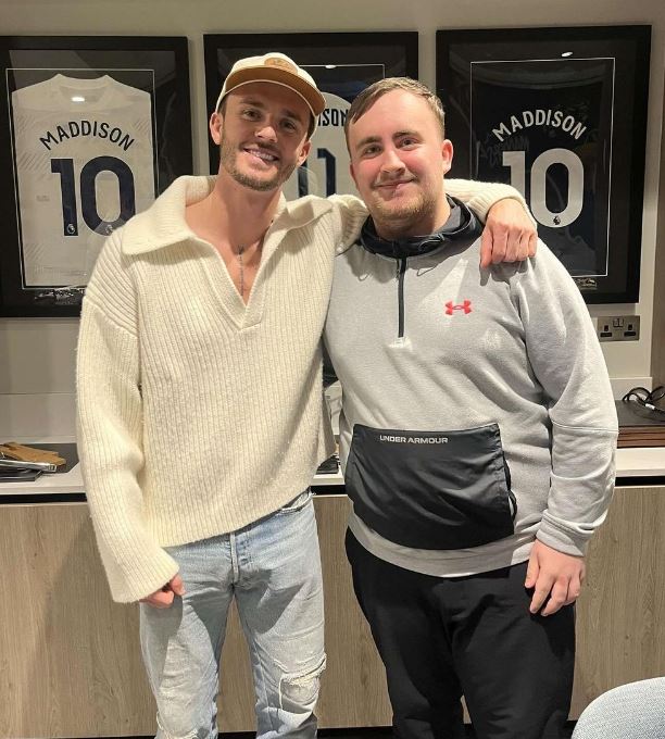 Luke Littler with his friend