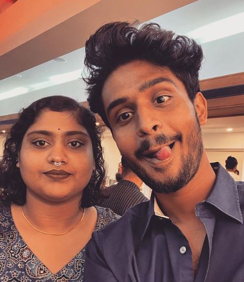 Madhav Suresh with his sister Bhagya Suresh